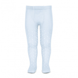 Perle openwork tights lateral spike BABY BLUE