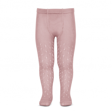Perle openwork tights lateral spike PALE PINK