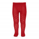 Perle openwork tights lateral spike RED