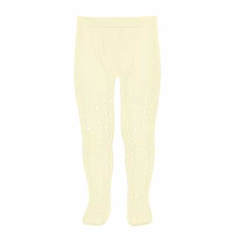 Perle openwork tights lateral spike BUTTER