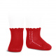 Perle side openwork short socks RED
