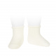 Short socks with patterned cuff BEIGE