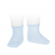 Short socks with patterned cuff BABY BLUE