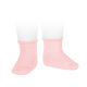 Short socks with patterned cuff PINK