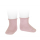Short socks with patterned cuff PALE PINK