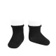 Short socks with patterned cuff BLACK