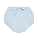 Garter stitch culotte with cord BABY BLUE