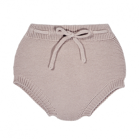 Garter stitch culotte with cord OLD ROSE