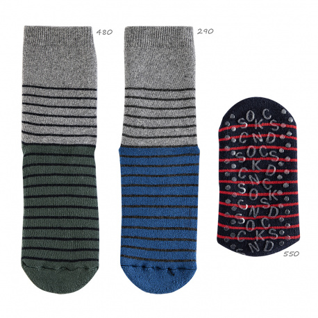 Non-slip short socks with stripes