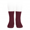Elastic cotton short socks BURGUNDY