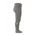 Baby cotton tights with small pompoms LIGHT GREY