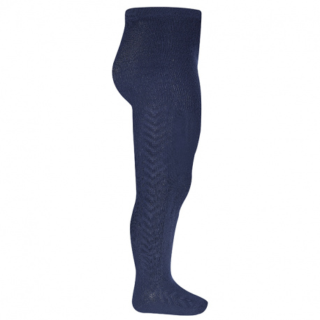 Side patterned tights NAVY BLUE