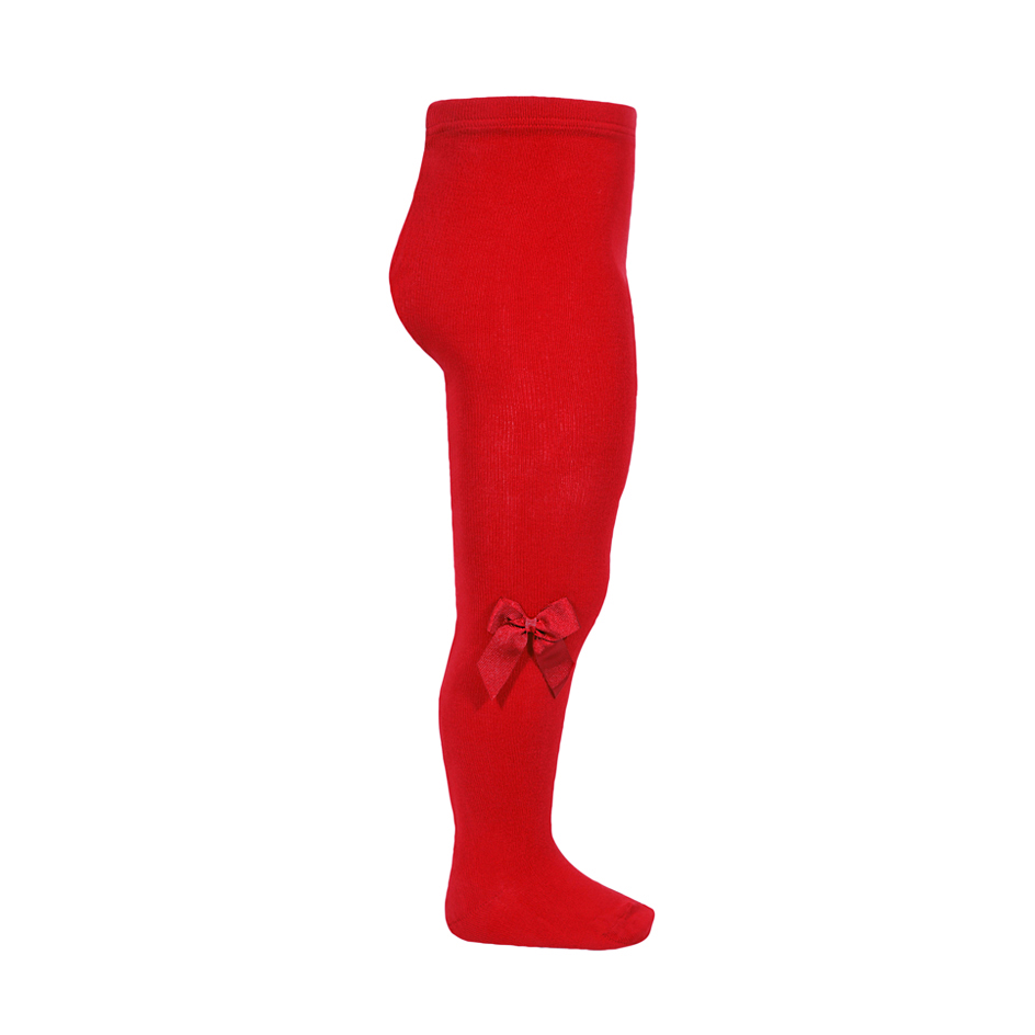 Tights with bow for girls colour red
