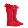 Buy Tulle ruffle knee-high socks RED in the online store Condor. Made in Spain. Visit the GIRL SPECIAL SOCKS section where you will find more colors and products that you will surely fall in love with. We invite you to take a look around our online store.