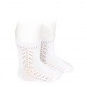 Baby side openwork short socks WHITE