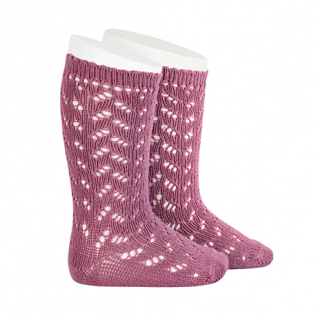 Warm cotton openwork knee-high socks CASSIS