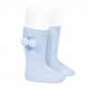 Buy Warm cotton rib knee-high socks with pompoms BABY BLUE in the online store Condor. Made in Spain. Visit the POMPOM WARM BABY SOCKS section where you will find more colors and products that you will surely fall in love with. We invite you to take a look around our online store.