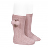 Buy Warm cotton rib knee-high socks with pompoms PALE PINK in the online store Condor. Made in Spain. Visit the POMPOM WARM BABY SOCKS section where you will find more colors and products that you will surely fall in love with. We invite you to take a look around our online store.