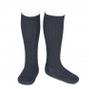 Buy Bright rib knee-high socks NAVY BLUE in the online store Condor. Made in Spain. Visit the GIRL SPECIAL SOCKS section where you will find more colors and products that you will surely fall in love with. We invite you to take a look around our online store.