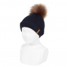 Buy Rib beanie with faux fur pompom NAVY BLUE in the online store Condor. Made in Spain. Visit the ACCESSORIES FOR KIDS section where you will find more colors and products that you will surely fall in love with. We invite you to take a look around our online store.