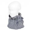 Buy Garter stitch snood scarf with big velvet bow LIGHT GREY in the online store Condor. Made in Spain. Visit the ACCESSORIES FOR KIDS section where you will find more colors and products that you will surely fall in love with. We invite you to take a look around our online store.