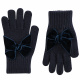 Gloves with giant velvet bow NAVY BLUE