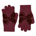 Gloves with giant velvet bow GARNET