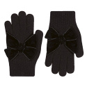 Gloves with giant velvet bow BLACK