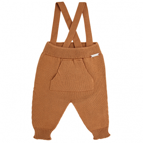 Garter stitich trousers with suspenders CINNAMON