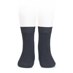 Plain stitch basic short socks COAL