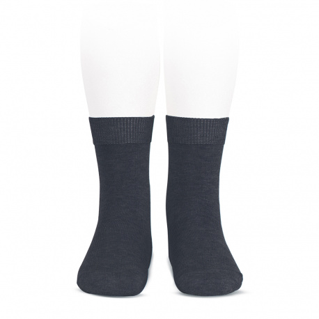 Plain stitch basic short socks COAL
