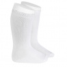 Buy Ceremony knee-high socks with openwork cuff WHITE in the online store Condor. Made in Spain. Visit the LACE AND TULLE SOCKS section where you will find more colors and products that you will surely fall in love with. We invite you to take a look around our online store.