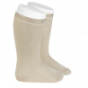 Buy Ceremony knee-high socks with openwork cuff LINEN in the online store Condor. Made in Spain. Visit the LACE AND TULLE SOCKS section where you will find more colors and products that you will surely fall in love with. We invite you to take a look around our online store.