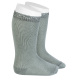 Ceremony knee-high socks with openwork cuff DRY GREEN