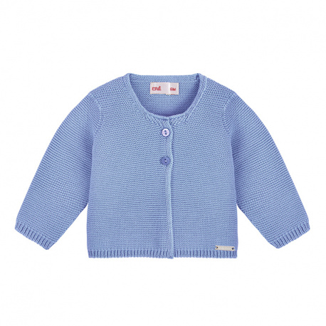 Shop the Garter stitch cardigan BLUISH Condor. Available in a wide variety of colors to match with leotards, socks, and bonnets. Knitwear cardigans and also bolero cardigans for girls made of 100% cotton. Ideal as basics for back to school uniforms and for communions, weddings and baptisms.