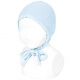 Garter sttich classic bonnet BABY BLUE