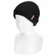 English stitch fold-over knit hat BLACK