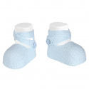Garter stitch booties with buttons BABY BLUE