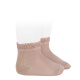 Ceremony short socks with openwork cuff OLD ROSE