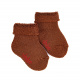 Wool terry short socks with folded cuff CHOCOLATE