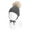 Buy Merino blend knit hat,earflaps and faux fur pompom LIGHT GREY in the online store Condor. Made in Spain. Visit the ACCESSORIES FOR BABY section where you will find more colors and products that you will surely fall in love with. We invite you to take a look around our online store.