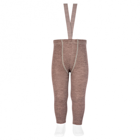 Merino wool-blend leggings w/elastic suspenders TRUNK