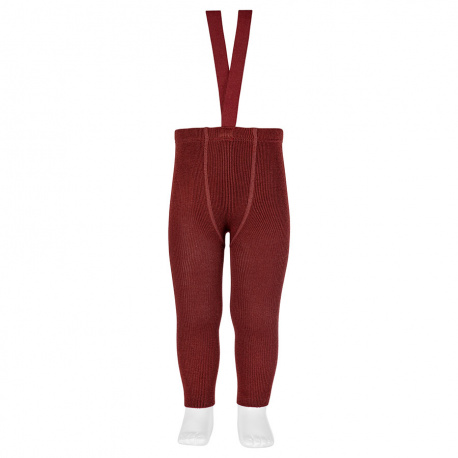 Merino wool-blend leggings w/elastic suspenders GRANET