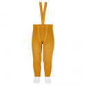 Merino wool-blend leggings w/elastic suspenders CURRY