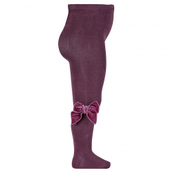 Tights with side velvet bow BURDEAUX