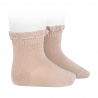 Buy Short socks with lace edging cuff STONE in the online store Condor. Made in Spain. Visit the LACE TRIM SOCKS section where you will find more colors and products that you will surely fall in love with. We invite you to take a look around our online store.