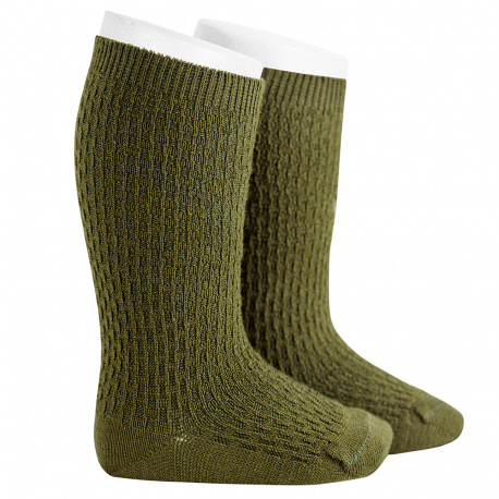 Compra Merino wool-blend patterned knee socks MOSS en la tienda online Condor. Fabricado en España. Visita la sección PATTERNED BABY SOCKS donde encontrarás más colores y productos que seguro que te enamorarán. Te invitamos a darte una vuelta por nuestra tienda online.