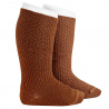 Buy Merino wool-blend patterned knee socks CHOCOLATE in the online store Condor. Made in Spain. Visit the PATTERNED BABY SOCKS section where you will find more colors and products that you will surely fall in love with. We invite you to take a look around our online store.