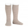 Buy Merino wool-blend rib knee socks NOUGAT in the online store Condor. Made in Spain. Visit the BASIC WOOL BABY SOCKS section where you will find more colors and products that you will surely fall in love with. We invite you to take a look around our online store.