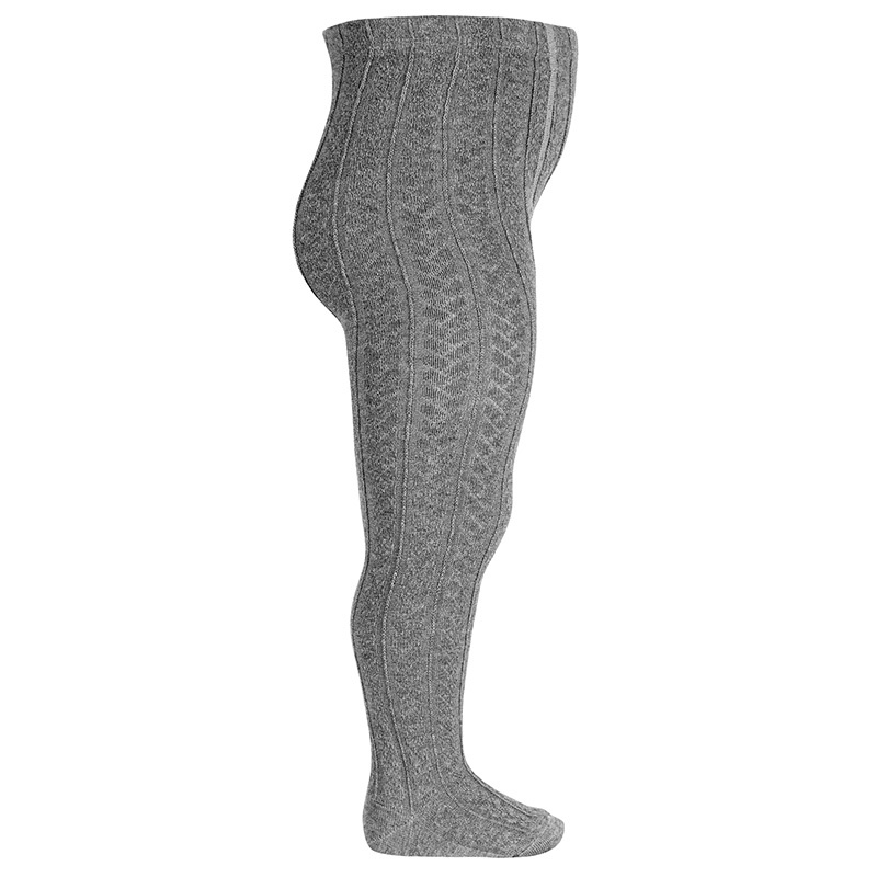 Grey Cable Knit Tights